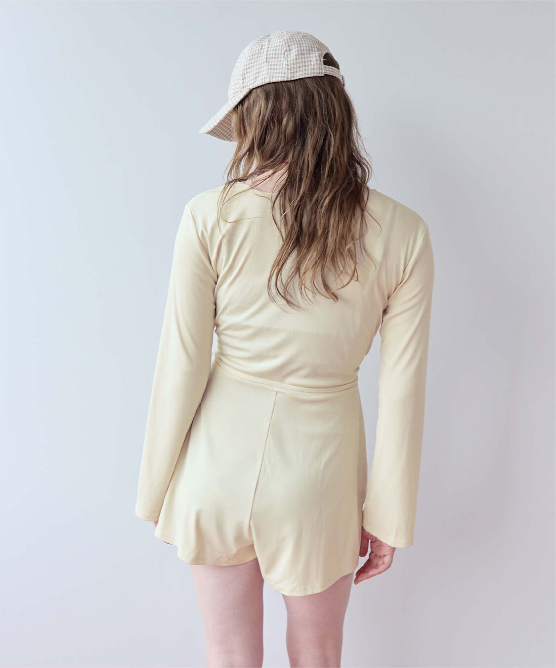 SEA DRESS「細リブカシュクールオールインワン」|コンビネゾン|