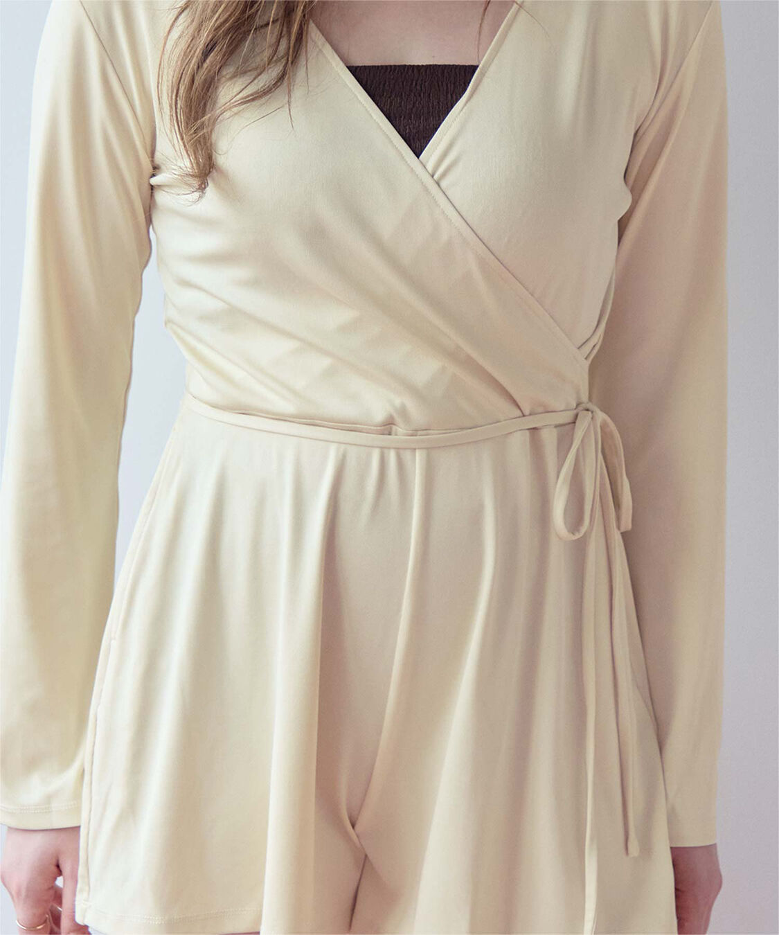 SEA DRESS「細リブカシュクールオールインワン」|コンビネゾン|