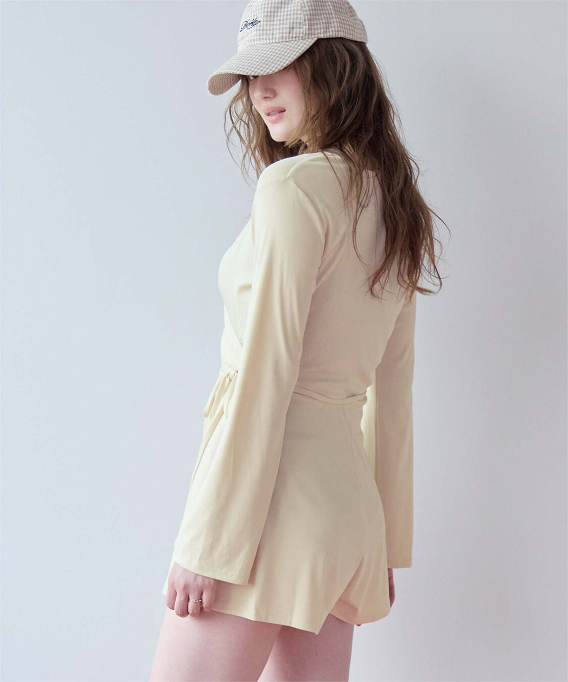 SEA DRESS「細リブカシュクールオールインワン」|コンビネゾン|