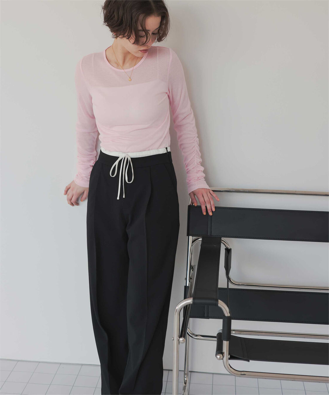 titivate「袖シャーリングシアートップス」|Tシャツ・カットソー|