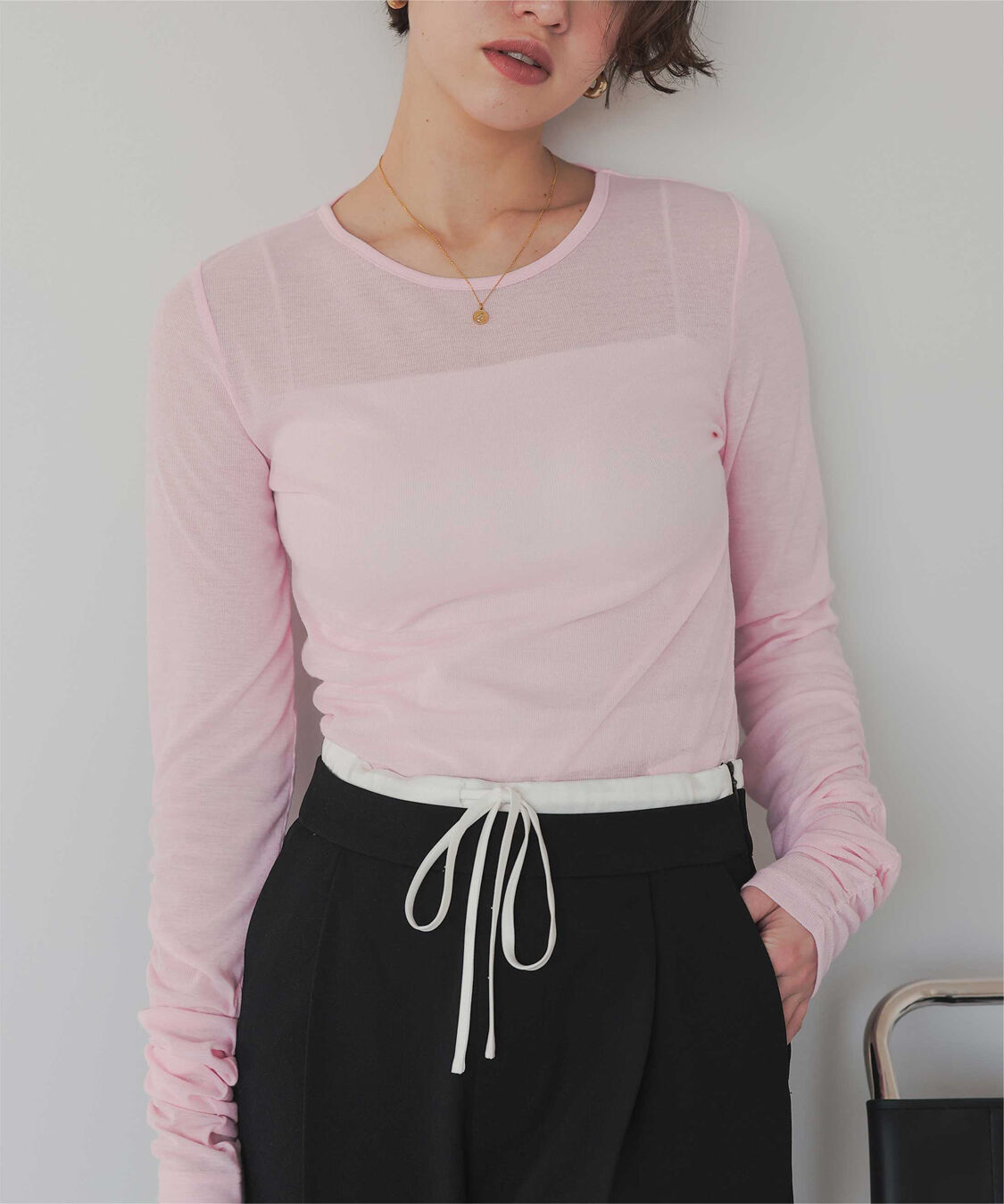 titivate「袖シャーリングシアートップス」|Tシャツ・カットソー|