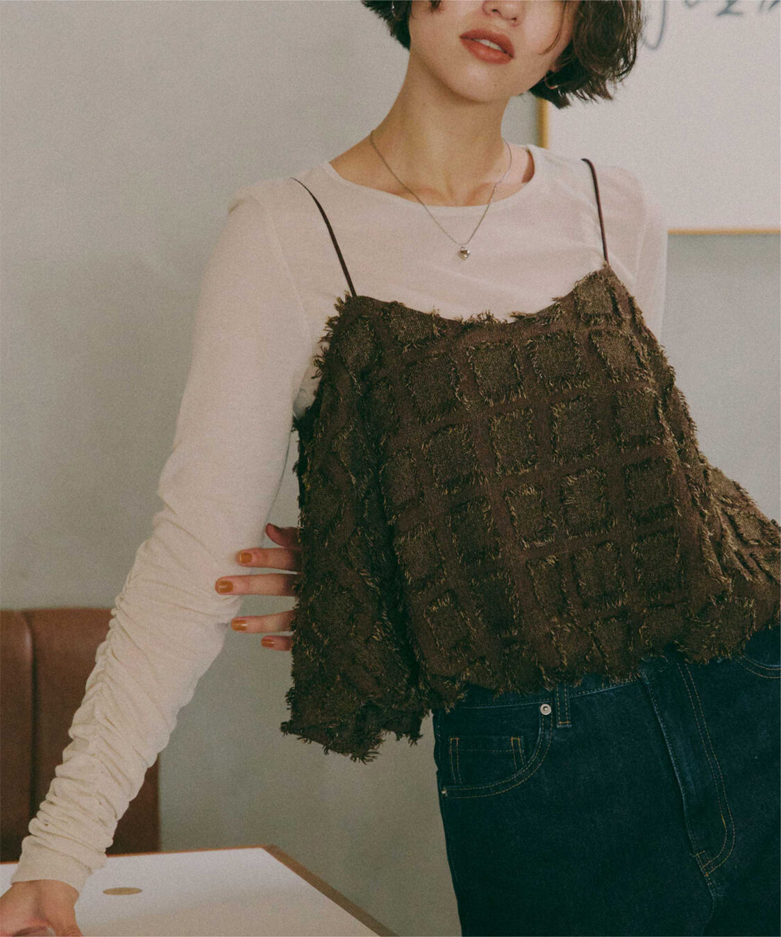 titivate「袖シャーリングシアートップス」|Tシャツ・カットソー|