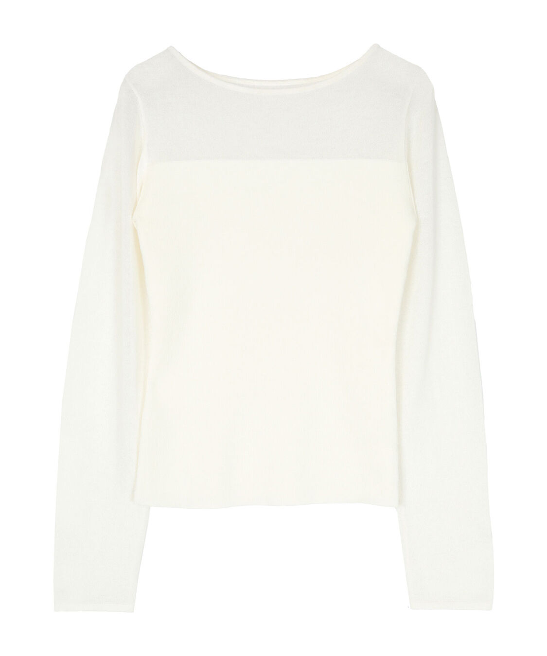 ur's「シアー切替ボートネックニット」|Tシャツ・カットソー|