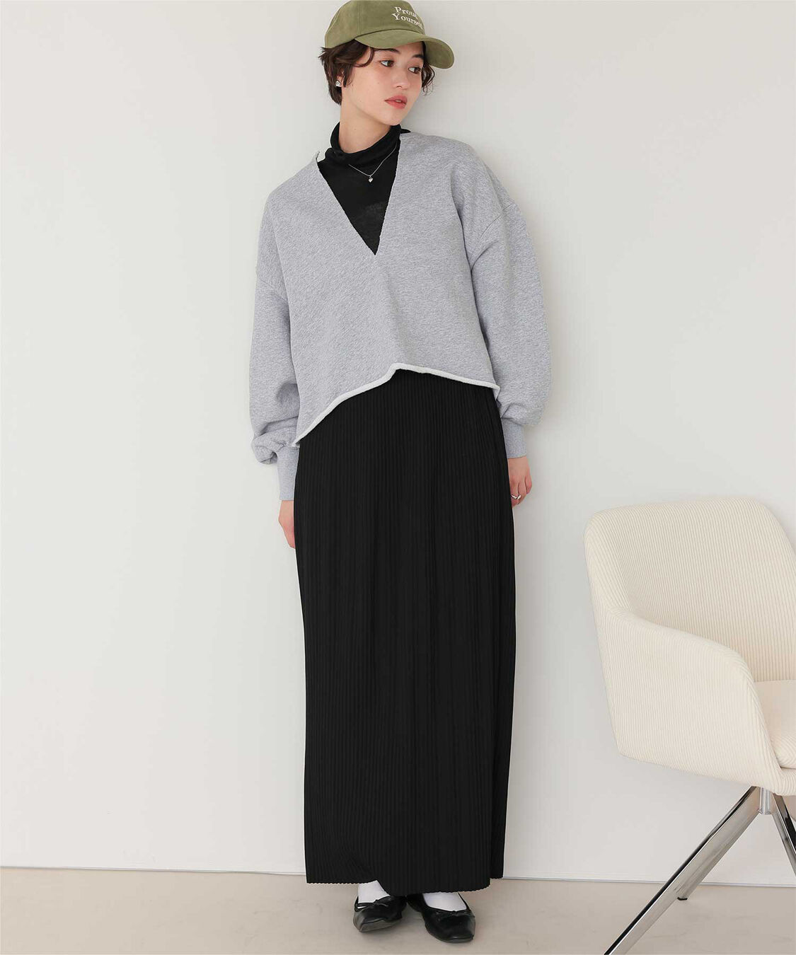 titivate「深Vネックスウェットプルオーバー」|スウェット・ジャージ|