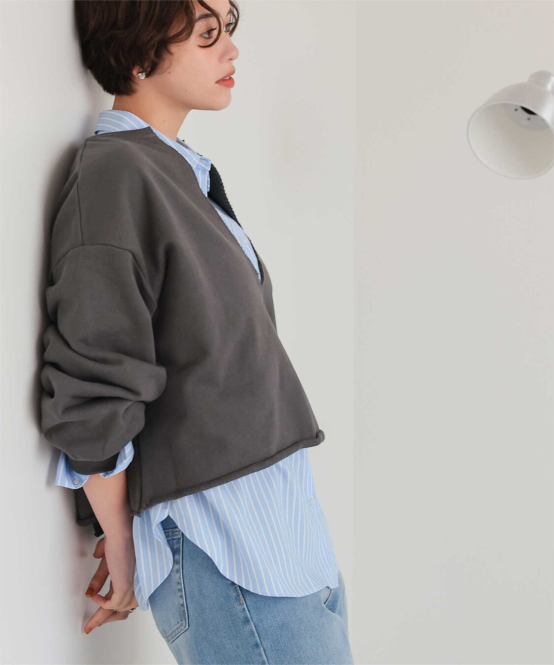 titivate「深Vネックスウェットプルオーバー」|スウェット・ジャージ|