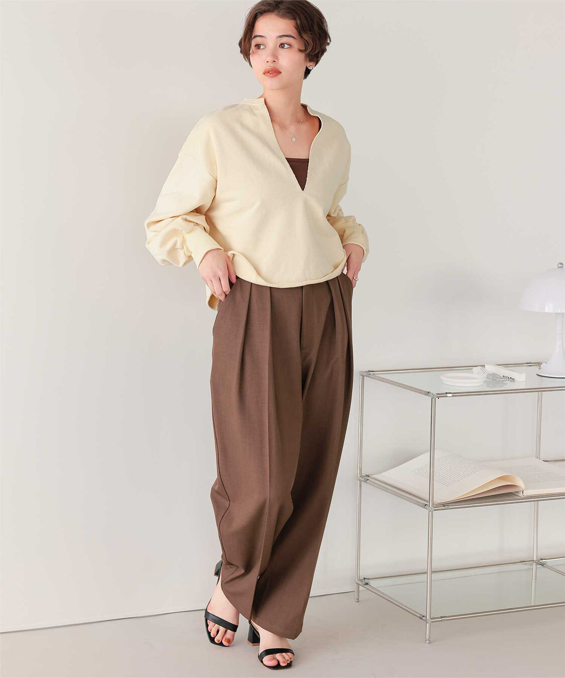 titivate「深Vネックスウェットプルオーバー」|スウェット・ジャージ|