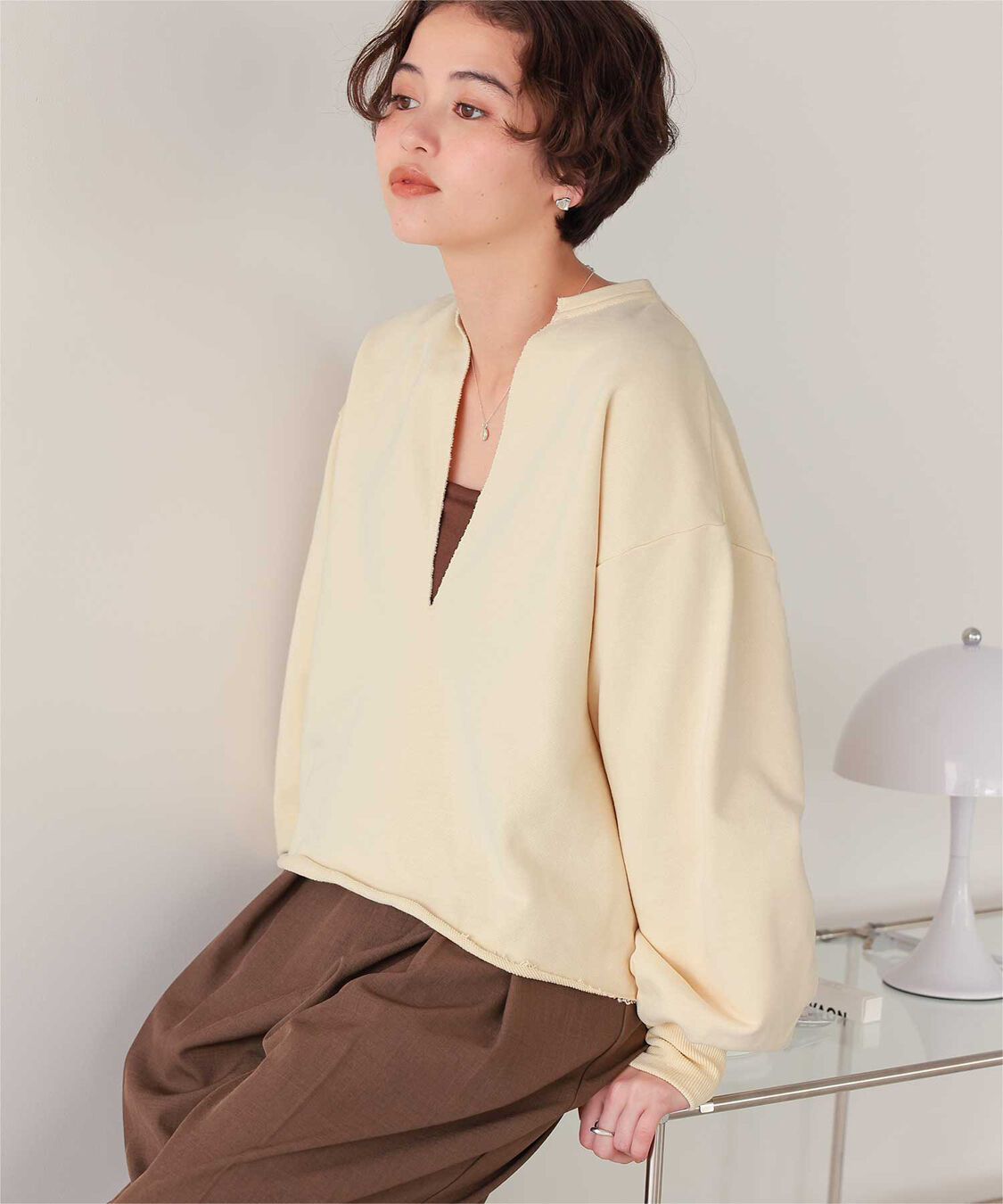 titivate「深Vネックスウェットプルオーバー」|スウェット・ジャージ|