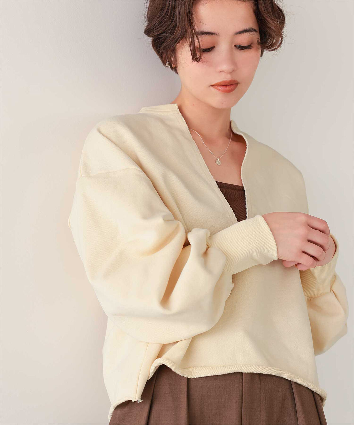 titivate「深Vネックスウェットプルオーバー」|スウェット・ジャージ|