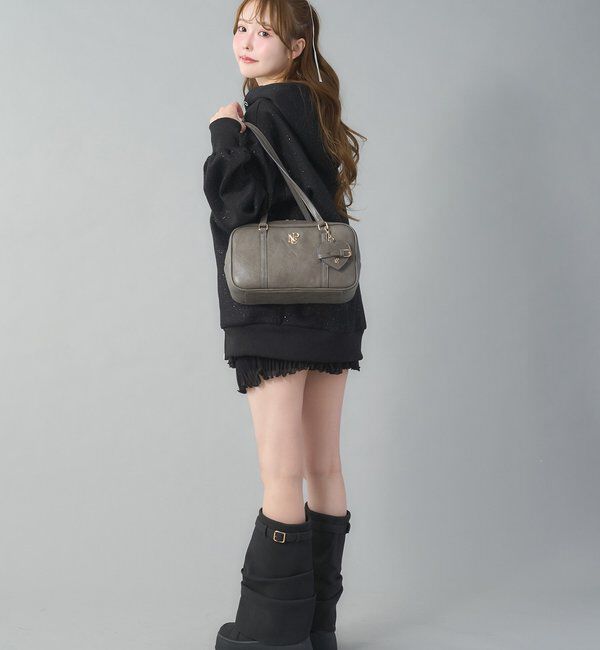  「ハートミラー付きスクエアボストンバッグ」|ショルダー・メッセンジャー|