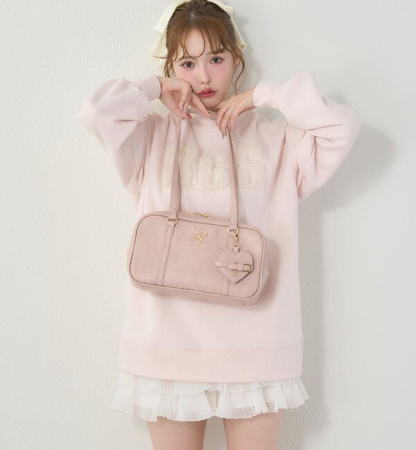  「ハートミラー付きスクエアボストンバッグ」|ショルダー・メッセンジャー|