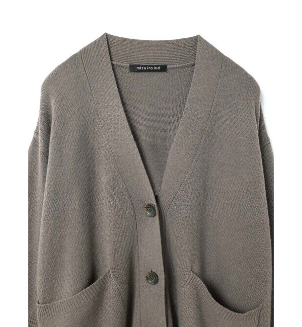mizuiro ind「mizuiro ind ワイドVネックカーディガン」|カーディガン|