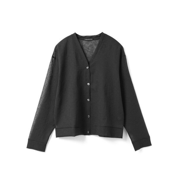 mizuiro ind「mizuiro ind ワッシャーボイルVネックカーディガン」|カーディガン|ブラック