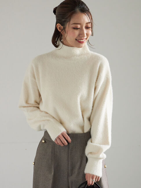 Te chichi「【宮本茉由着用】ハイネックフェザーニット」|ニット・セーター|