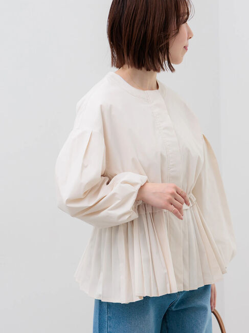 Te chichi「袖バルーンペプラムプリーツブルゾン」|ブルゾン・スタジャン|