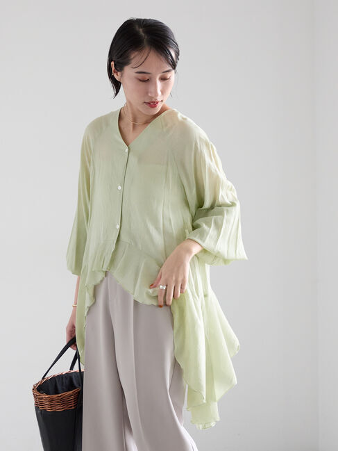 Te chichi「イレギュラーヘムチュニックブラウス」|シャツ・ブラウス|ピスタチオ