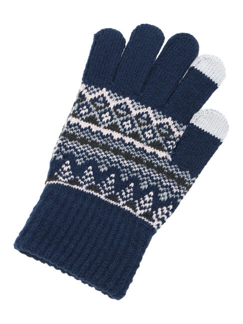 Samansa Mos2 blue「【スマホ対応】裏起毛JQDグローブ」|手袋|