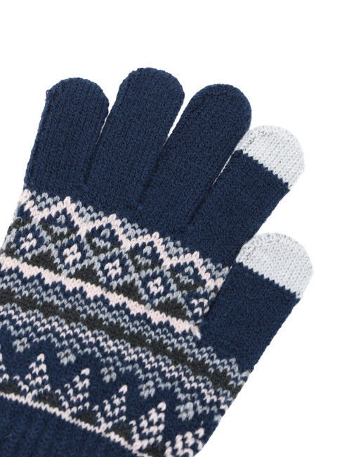 Samansa Mos2 blue「【スマホ対応】裏起毛JQDグローブ」|手袋|