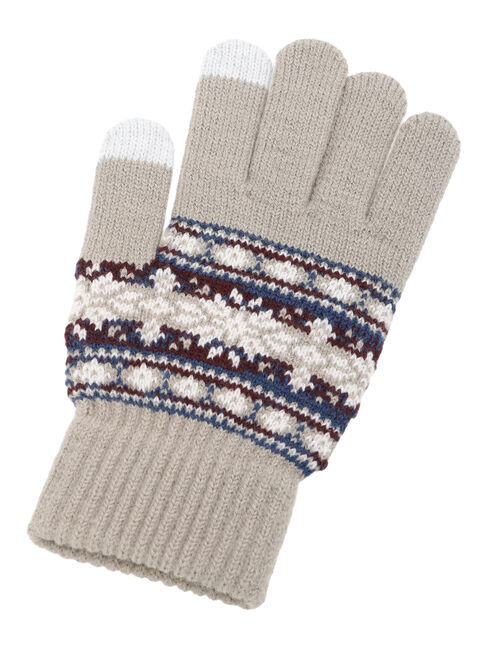 Samansa Mos2 blue「【スマホ対応】裏起毛雪柄グローブ」|手袋|