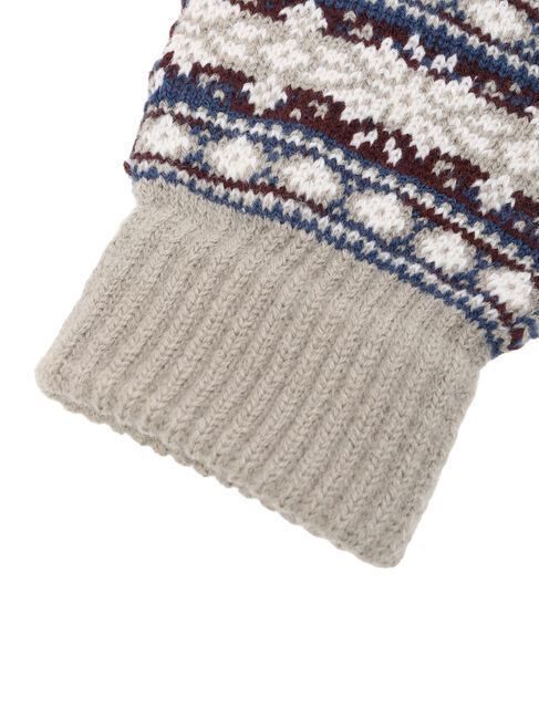 Samansa Mos2 blue「【スマホ対応】裏起毛雪柄グローブ」|手袋|