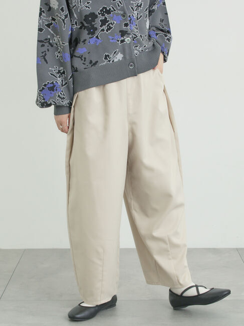 Samansa Mos2「サイド深タックバレルパンツ」|その他|ベージュ