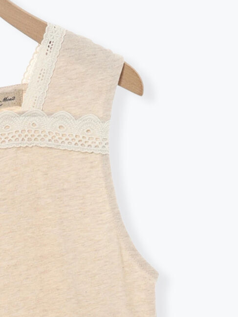 Samansa Mos2「【接触冷感】スクエアネックレースノースリーブ」|Tシャツ・カットソー|