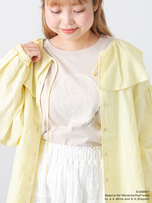 Samansa Mos2「【Disney】くまのプーさんレースモチーフTシャツ」|Tシャツ・カットソー|