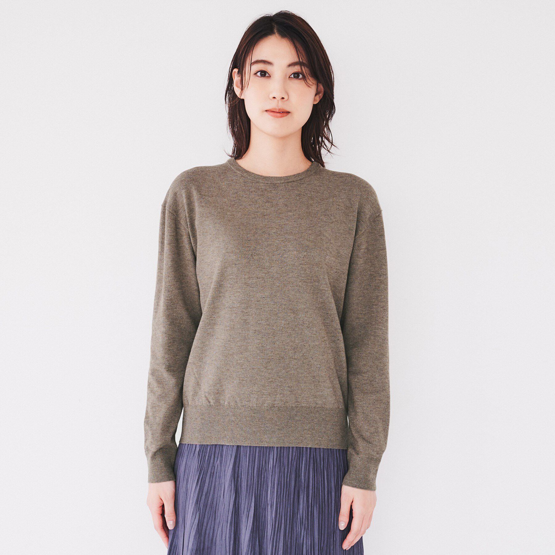 UNTITLED「【レース取り外し可能/2WAY】薄手レーヨン混ストレッチ プルオーバーニット」|ニット・セーター|