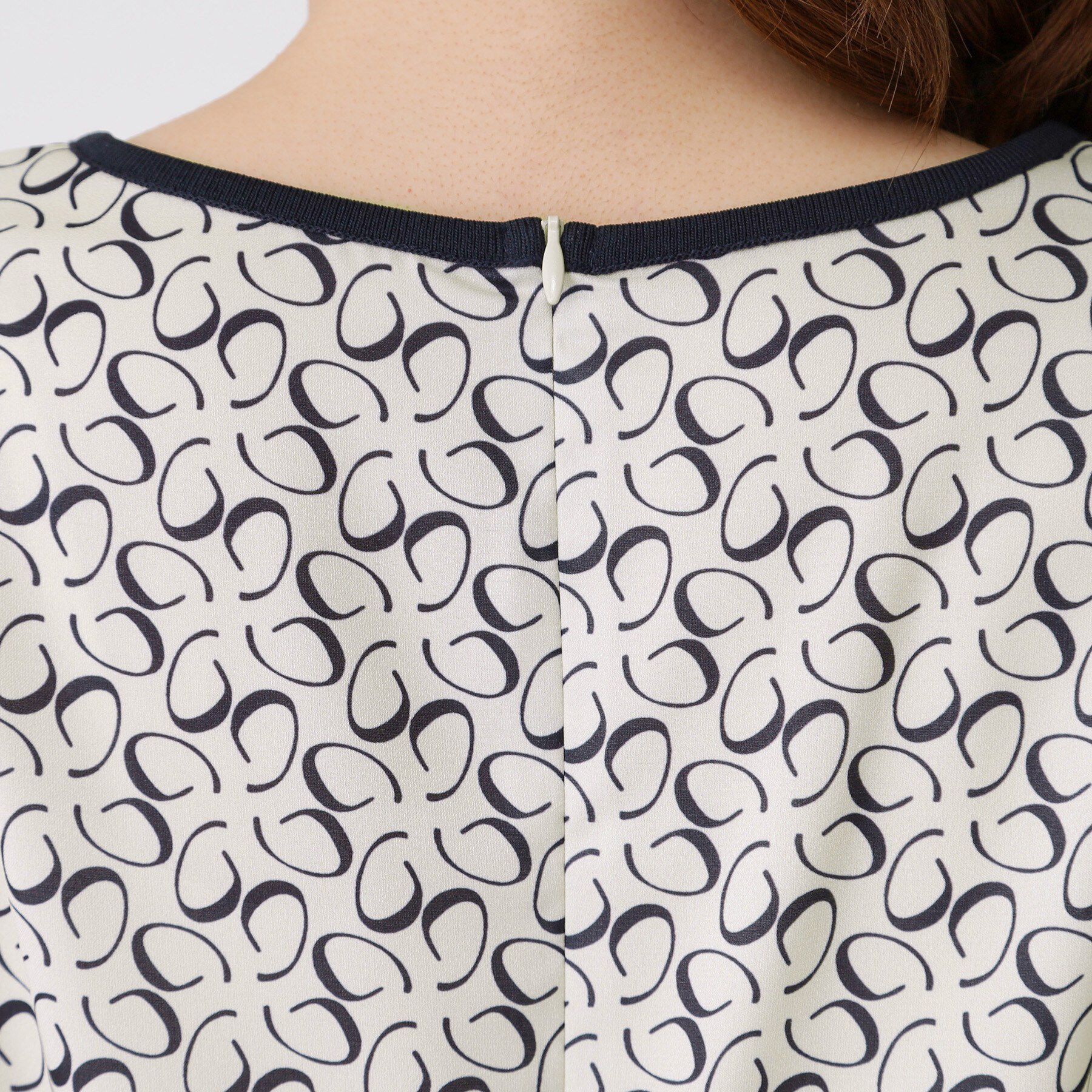 COUP DE CHANCE「【手洗い可】ニット&times;幾何柄プリントドッキングワンピース」|ワンピース|