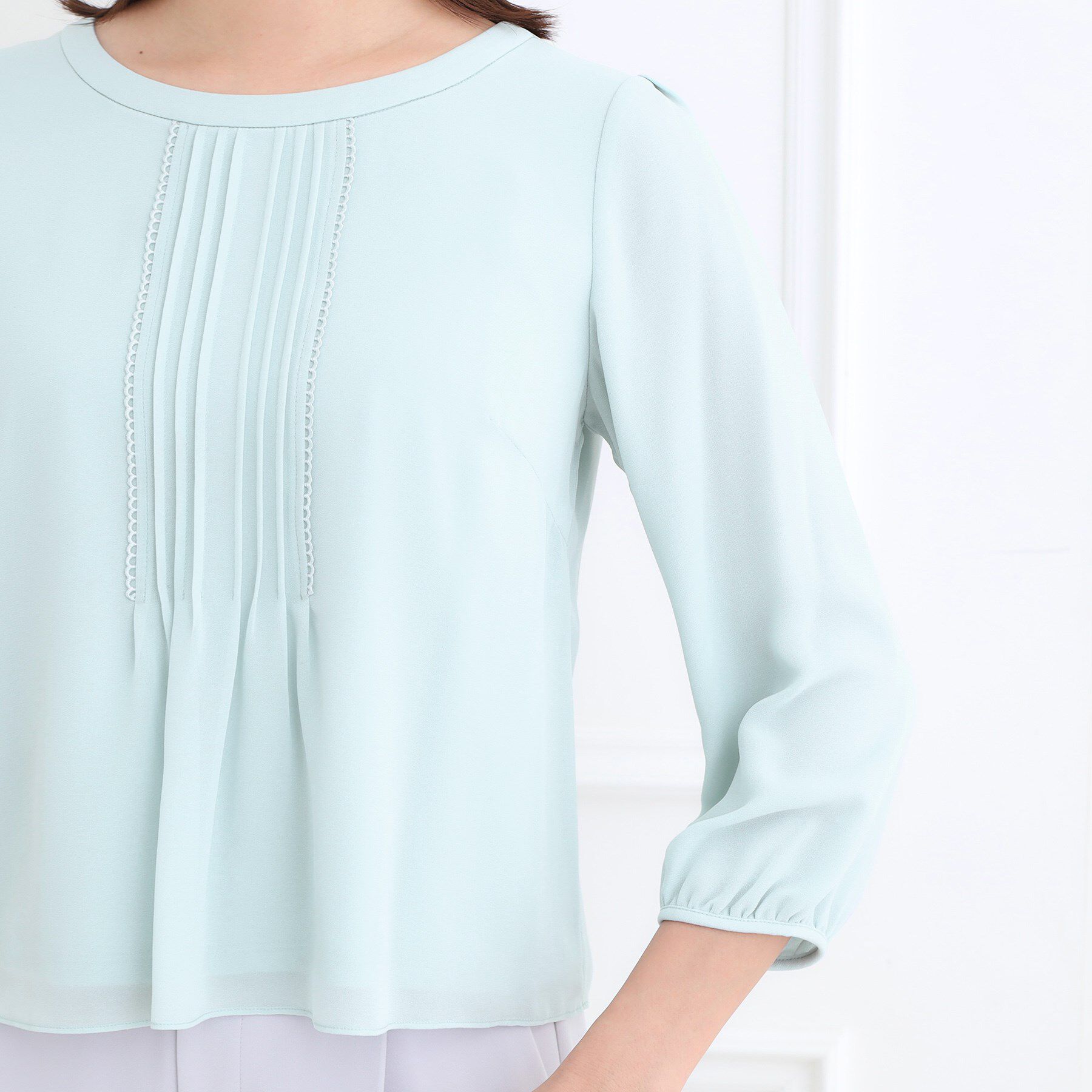 Reflect「【フォーマル／入卒／お仕事に◎】ピンタック&times;スカラレースブラウス」|シャツ・ブラウス|