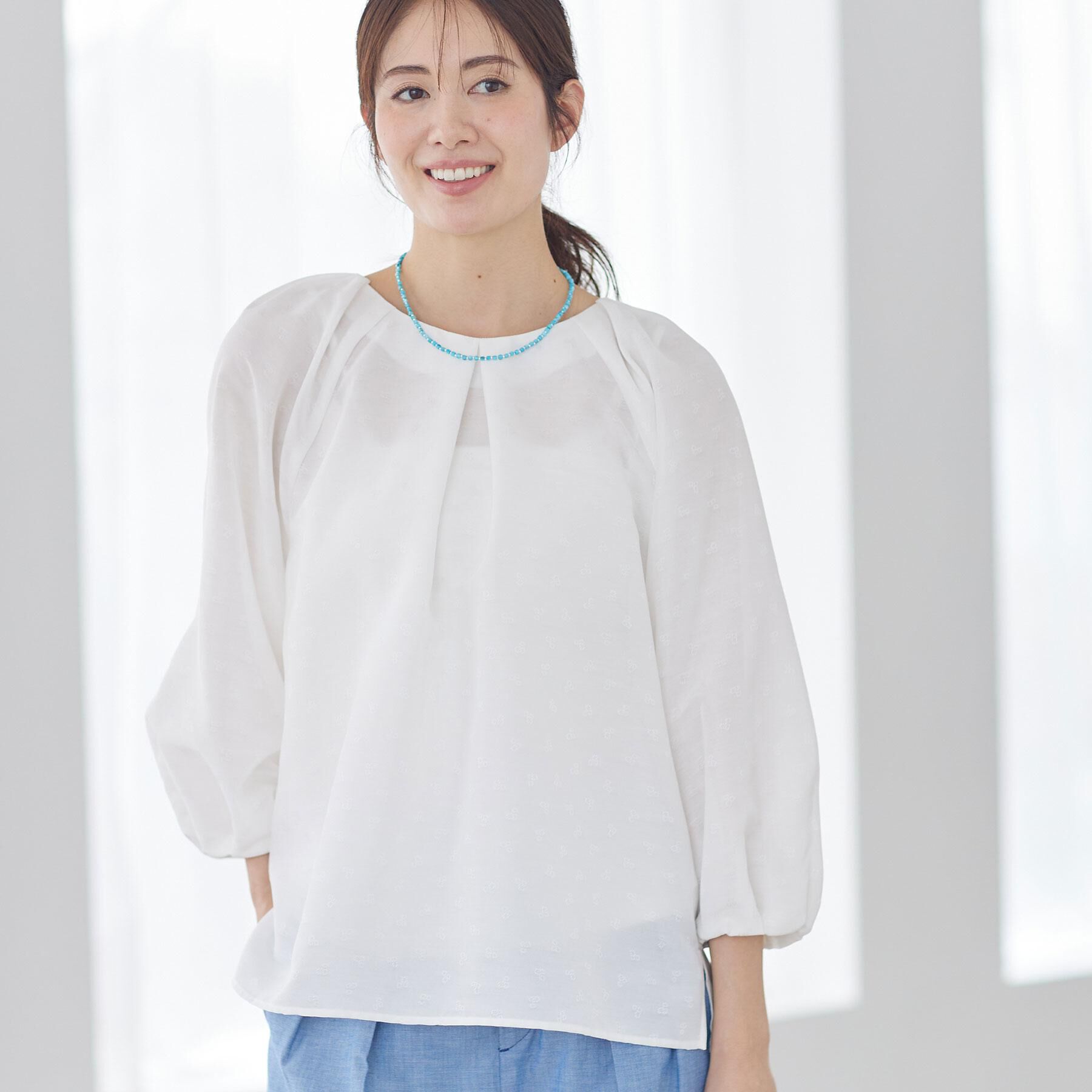 Reflect「ボリュームスリーブサテンジャカードブラウス」|シャツ・ブラウス|