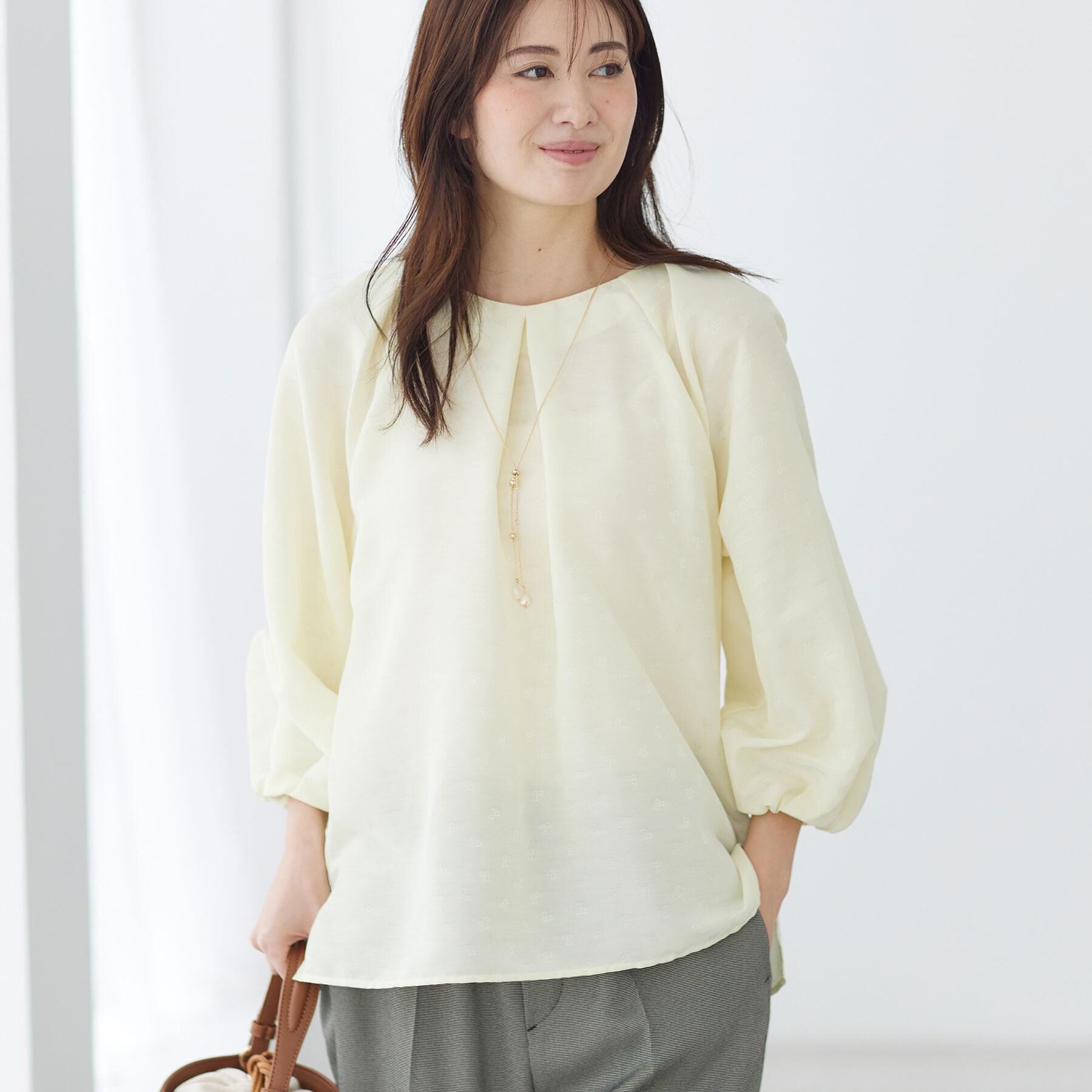Reflect「ボリュームスリーブサテンジャカードブラウス」|シャツ・ブラウス|