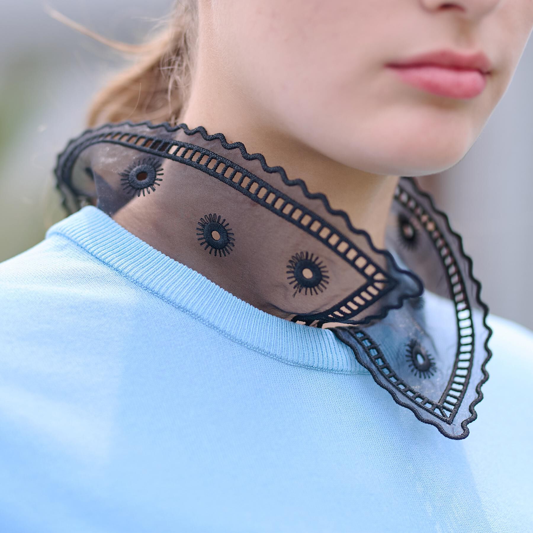 DRESSTERIOR「【洗える／2WAY】エンブロイダリーカラーニット」|ニット・セーター|