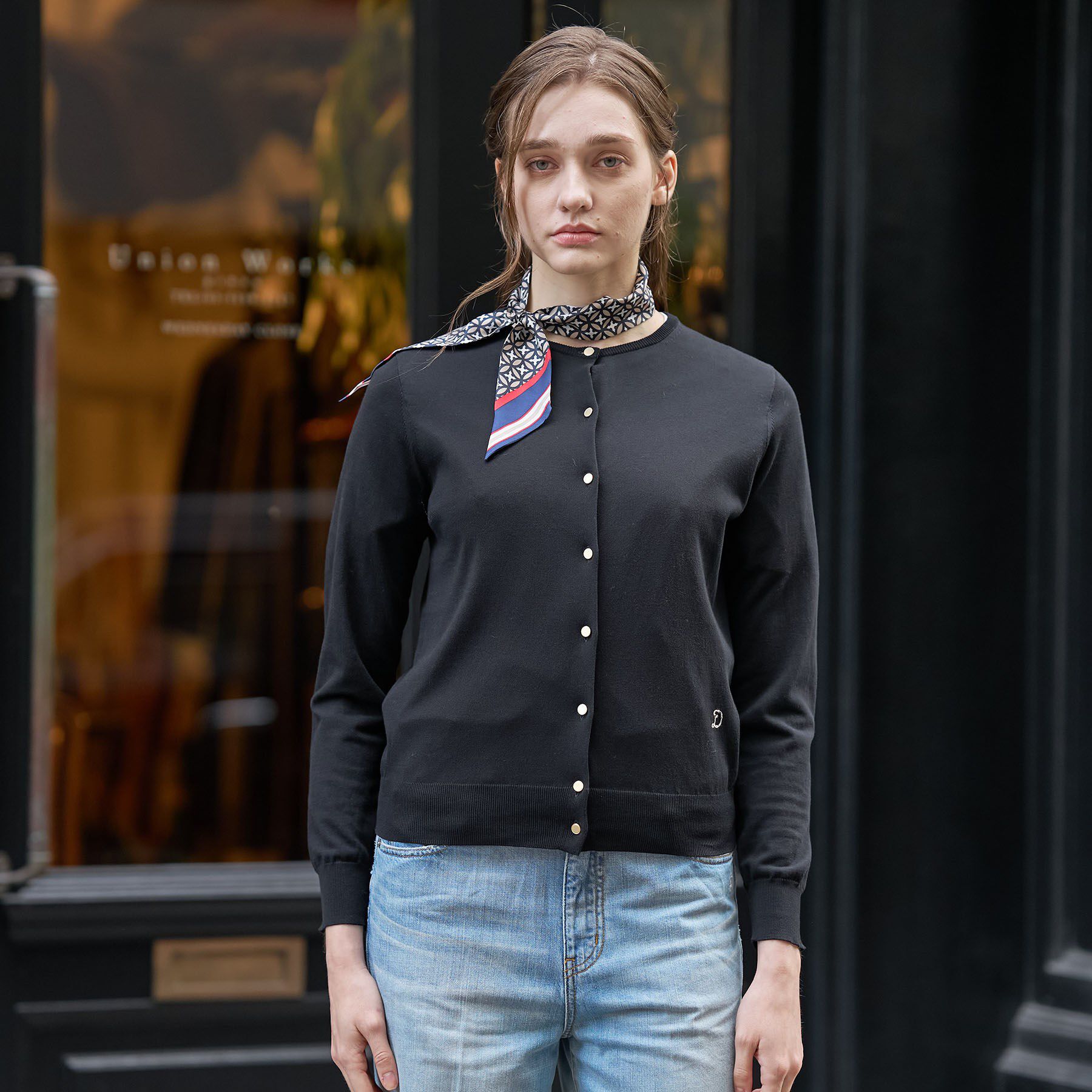 DRESSTERIOR「コットンシルククルーネックカーディガン」|カーディガン|