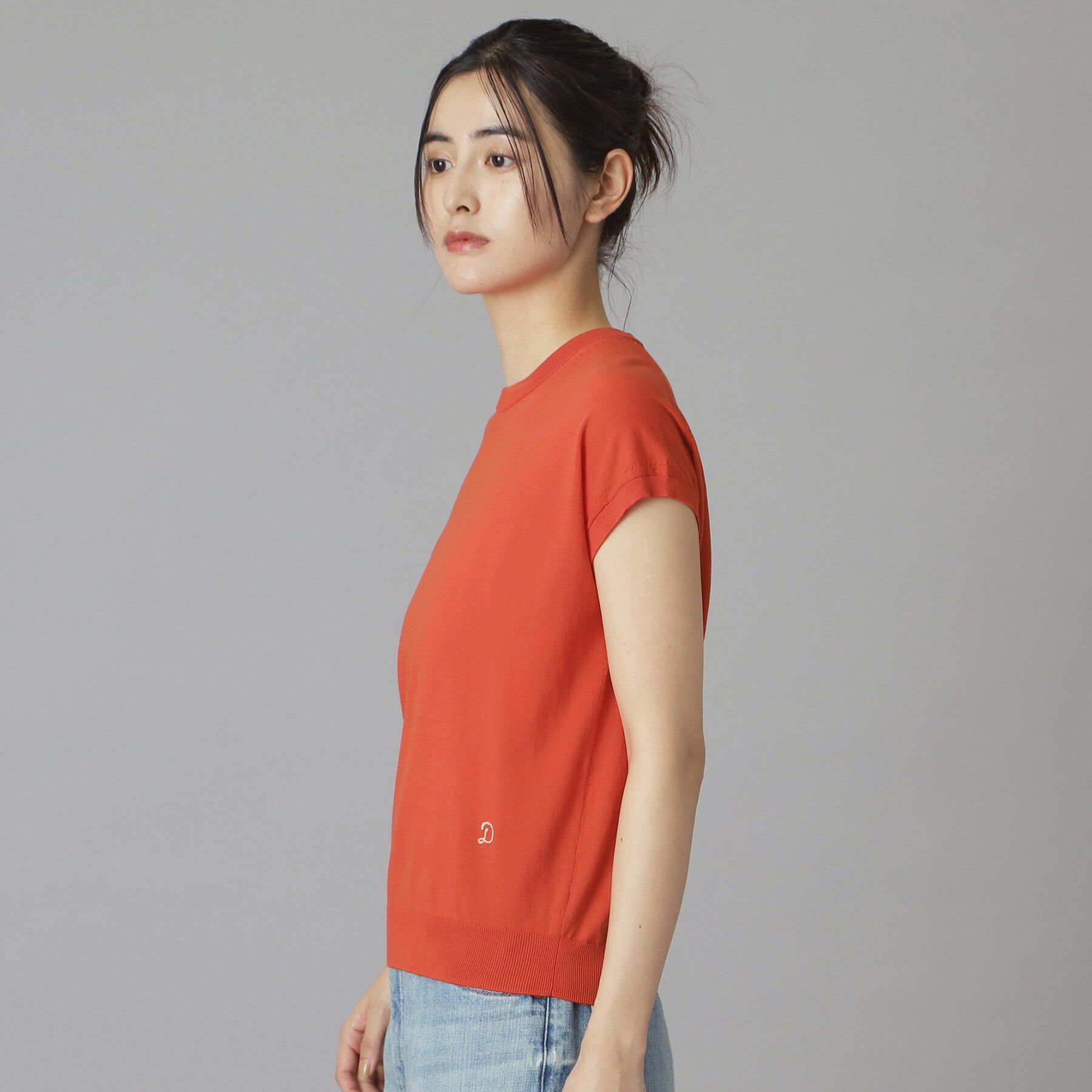 DRESSTERIOR「コットンシルクフレンチスリーブニット」|ニット・セーター|