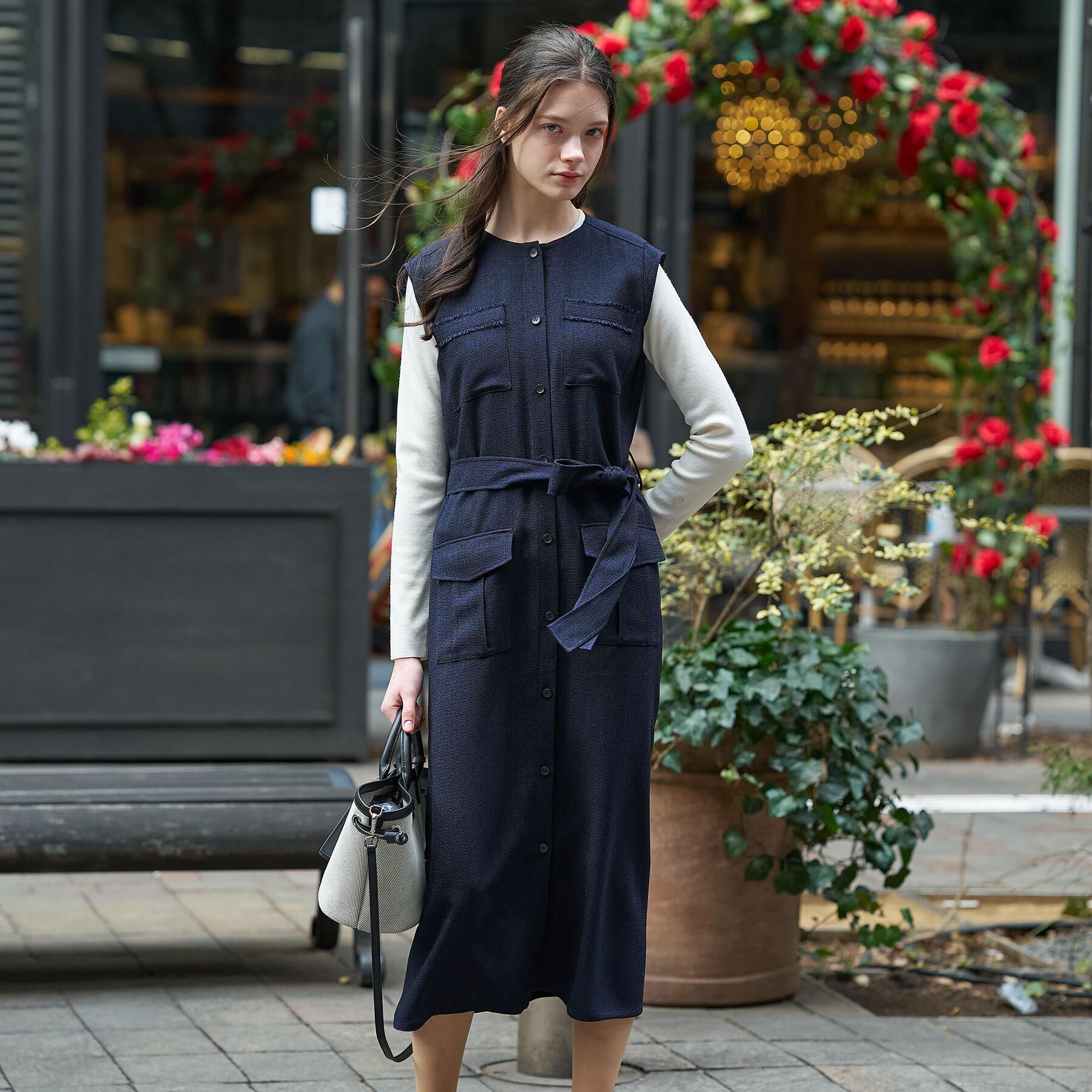 DRESSTERIOR「ウォッシャブルツイードライクワンピース」|ワンピース|