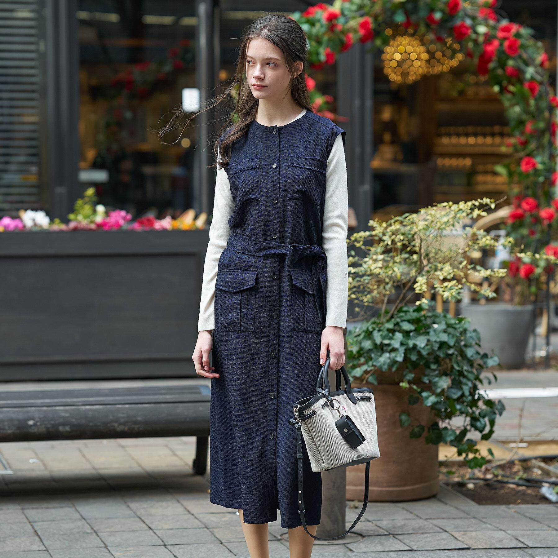 DRESSTERIOR「ウォッシャブルツイードライクワンピース」|ワンピース|