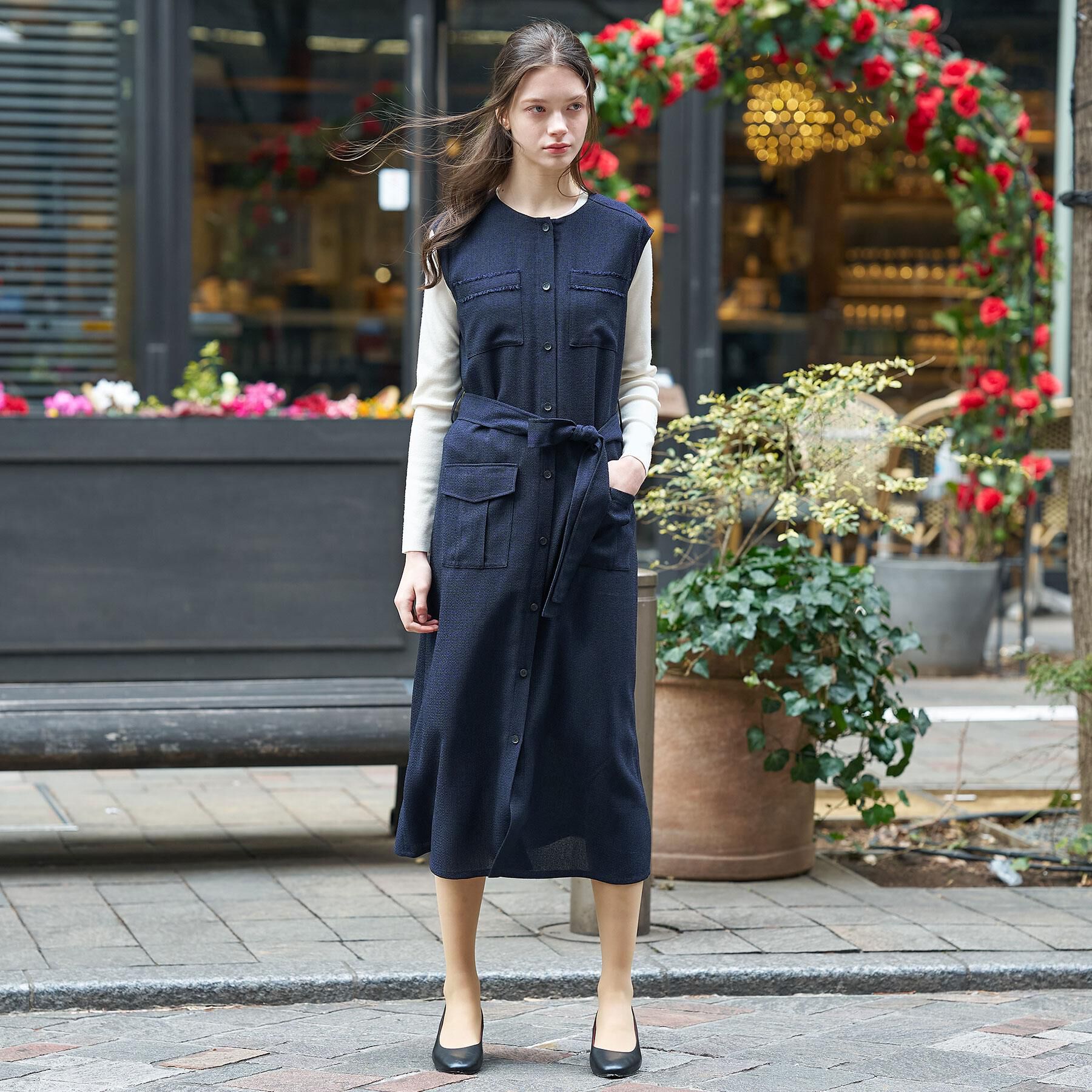 DRESSTERIOR「ウォッシャブルツイードライクワンピース」|ワンピース|