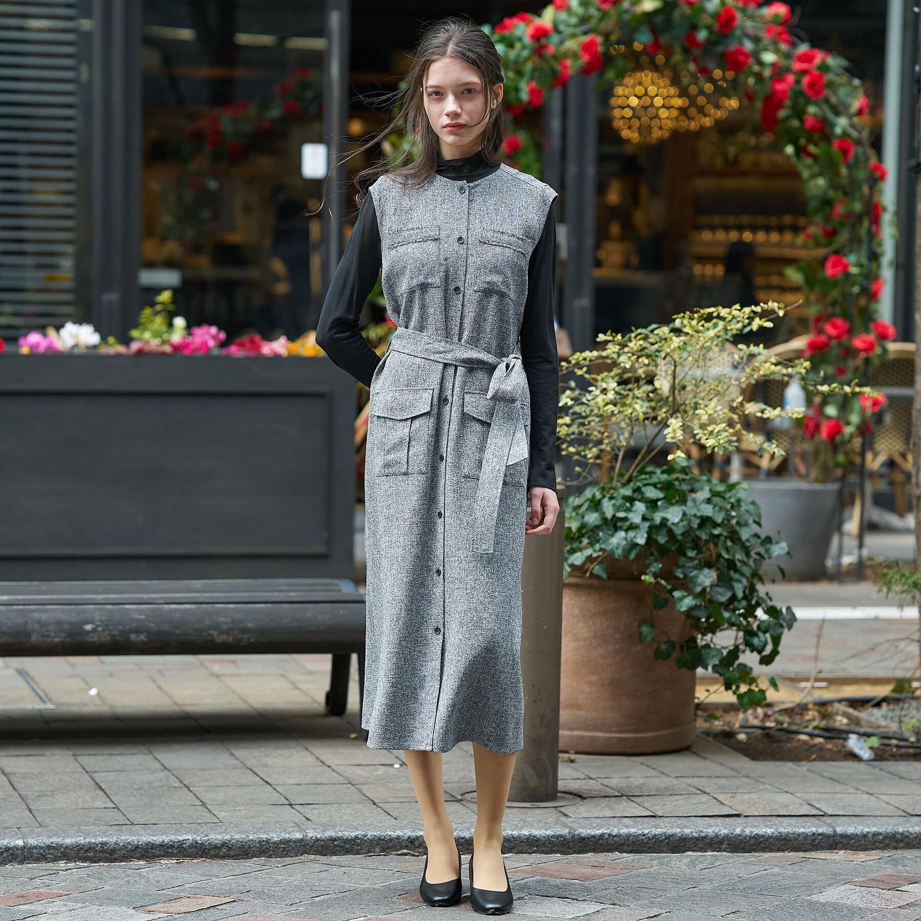 DRESSTERIOR「ウォッシャブルツイードライクワンピース」|ワンピース|