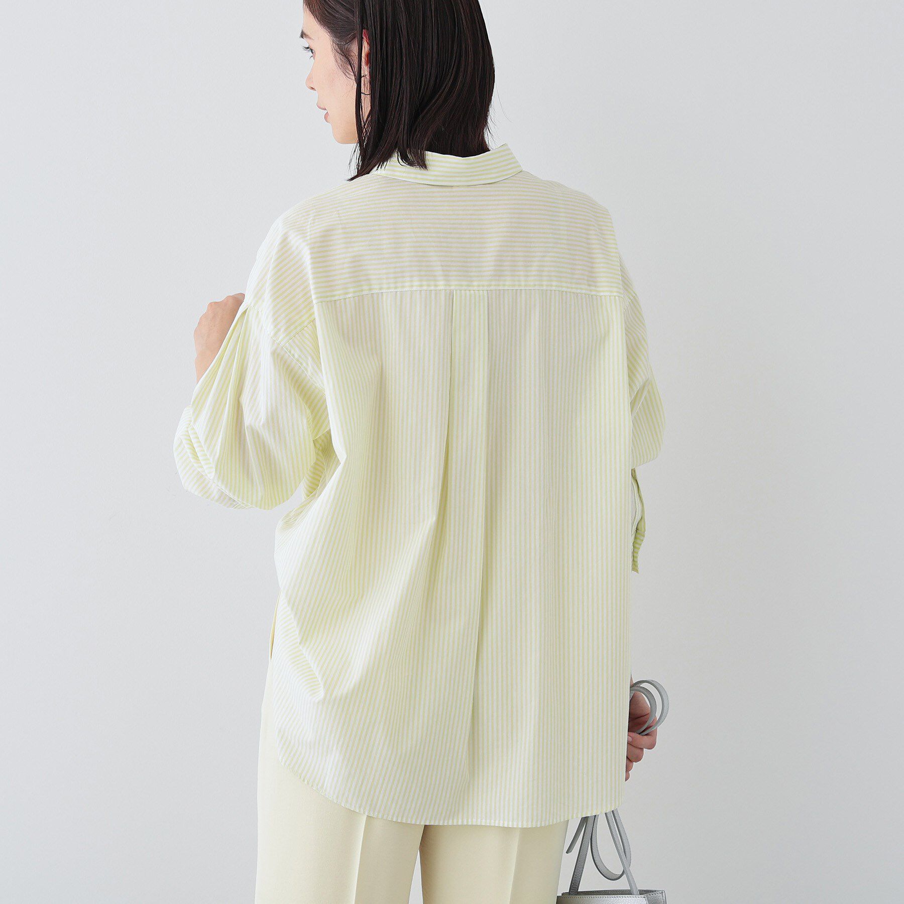 INDIVI「【UVケア／カラーストライプ柄】袖コンシャスシャツ」|シャツ・ブラウス|