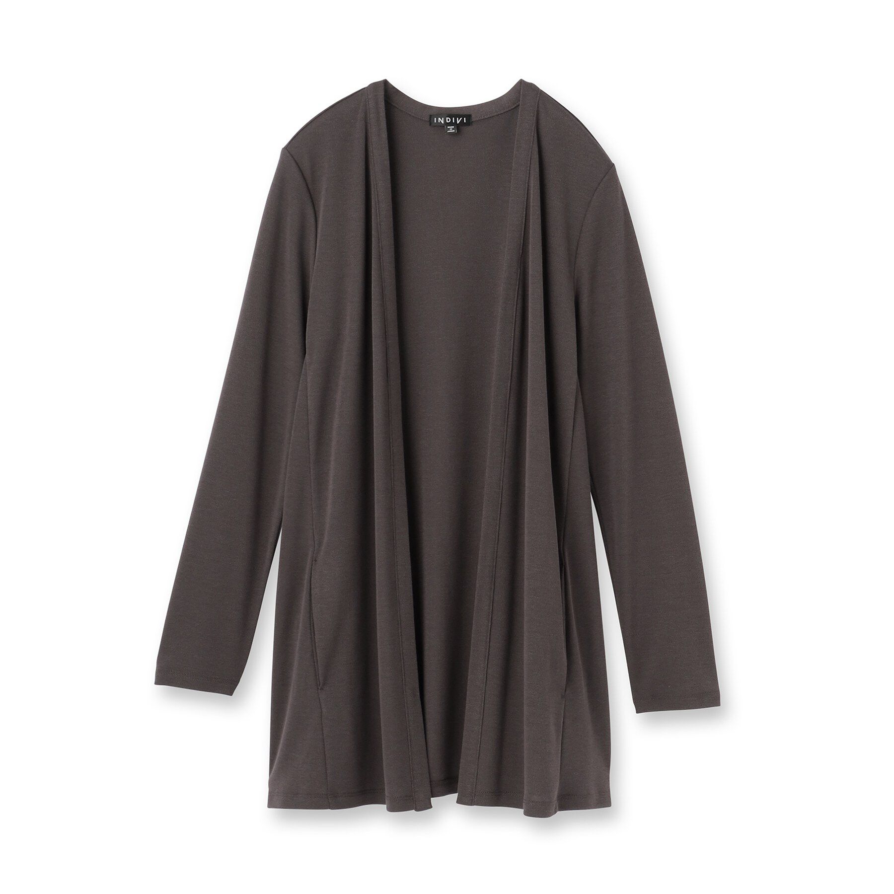 INDIVI「【UVケア】着流しミドル丈カーディガンジャージ」|カーディガン|