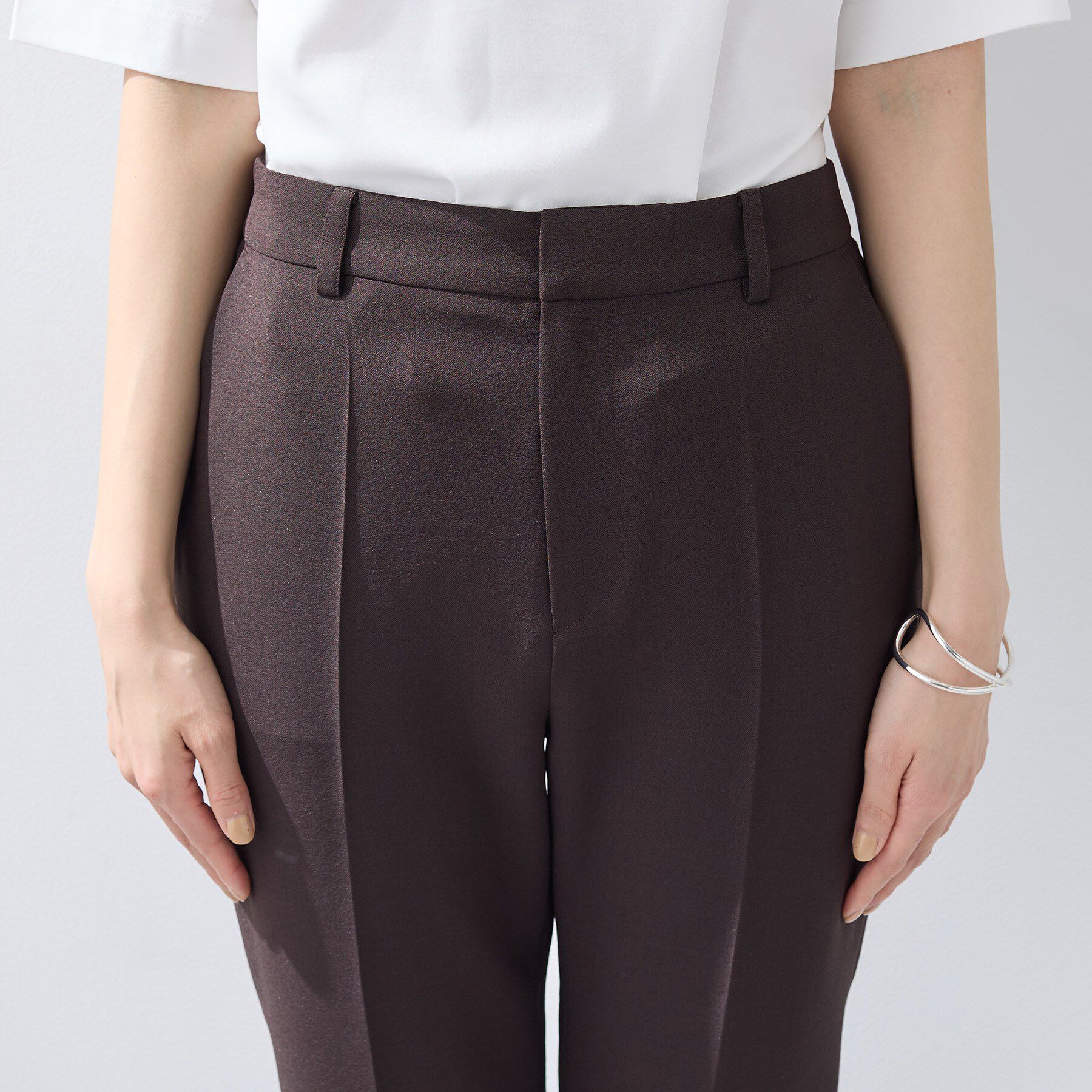 INDIVI「【洗える／UVケア／麻調】テーパードパンツ」|その他|