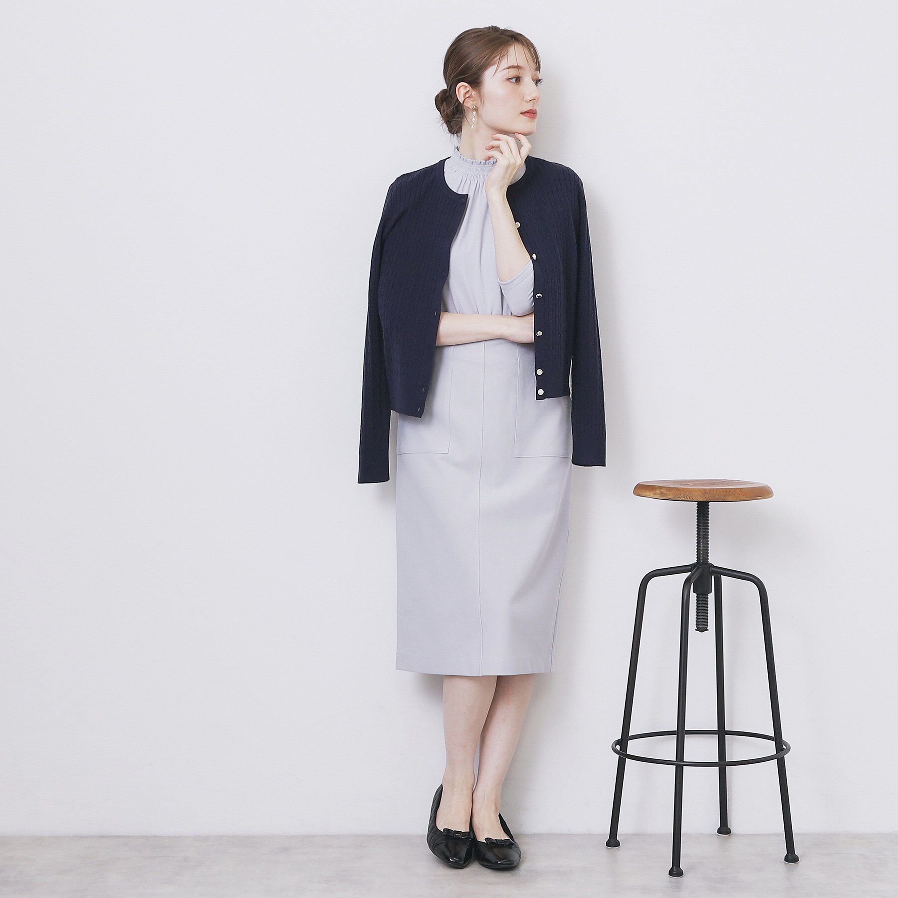 index「シャーリングデザイントップス【洗濯機OK/吸湿発熱】」|Tシャツ・カットソー|