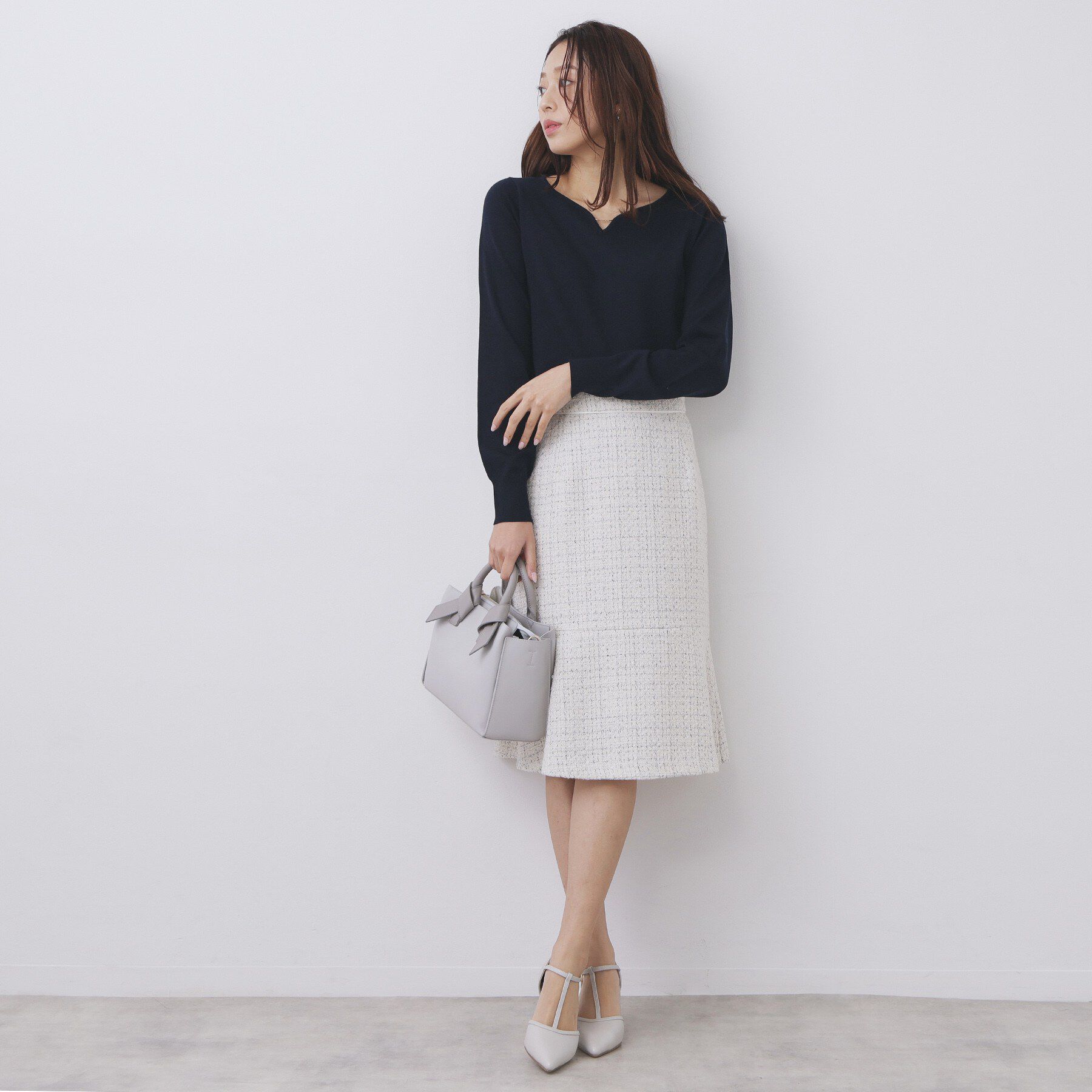 index「ゴールドパーツ付きハートネックニット【洗濯機OK】」|ニット・セーター|