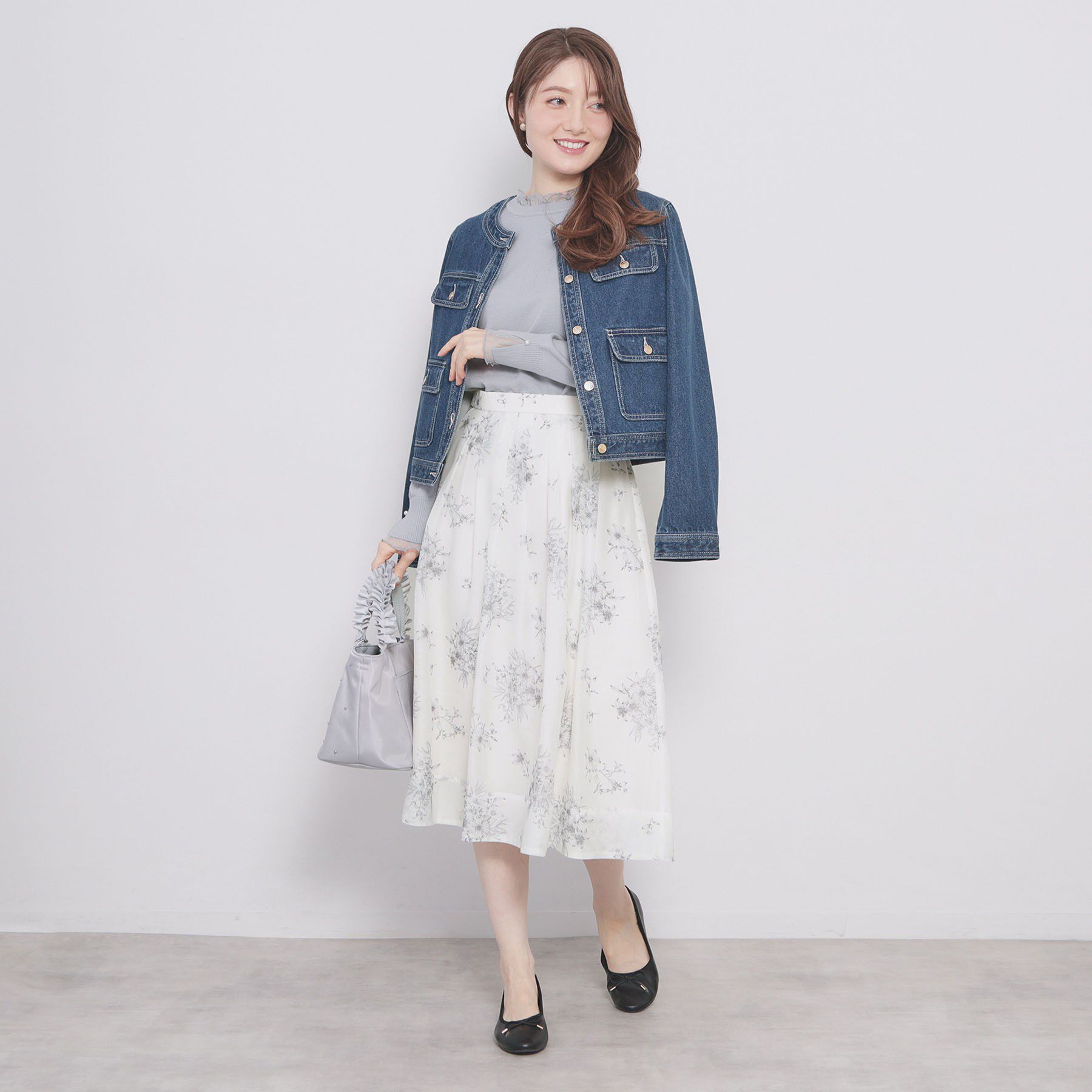 index「オーガンジーフラワーフレアスカート【洗濯機OK/イージーアイロン】」|スカート|