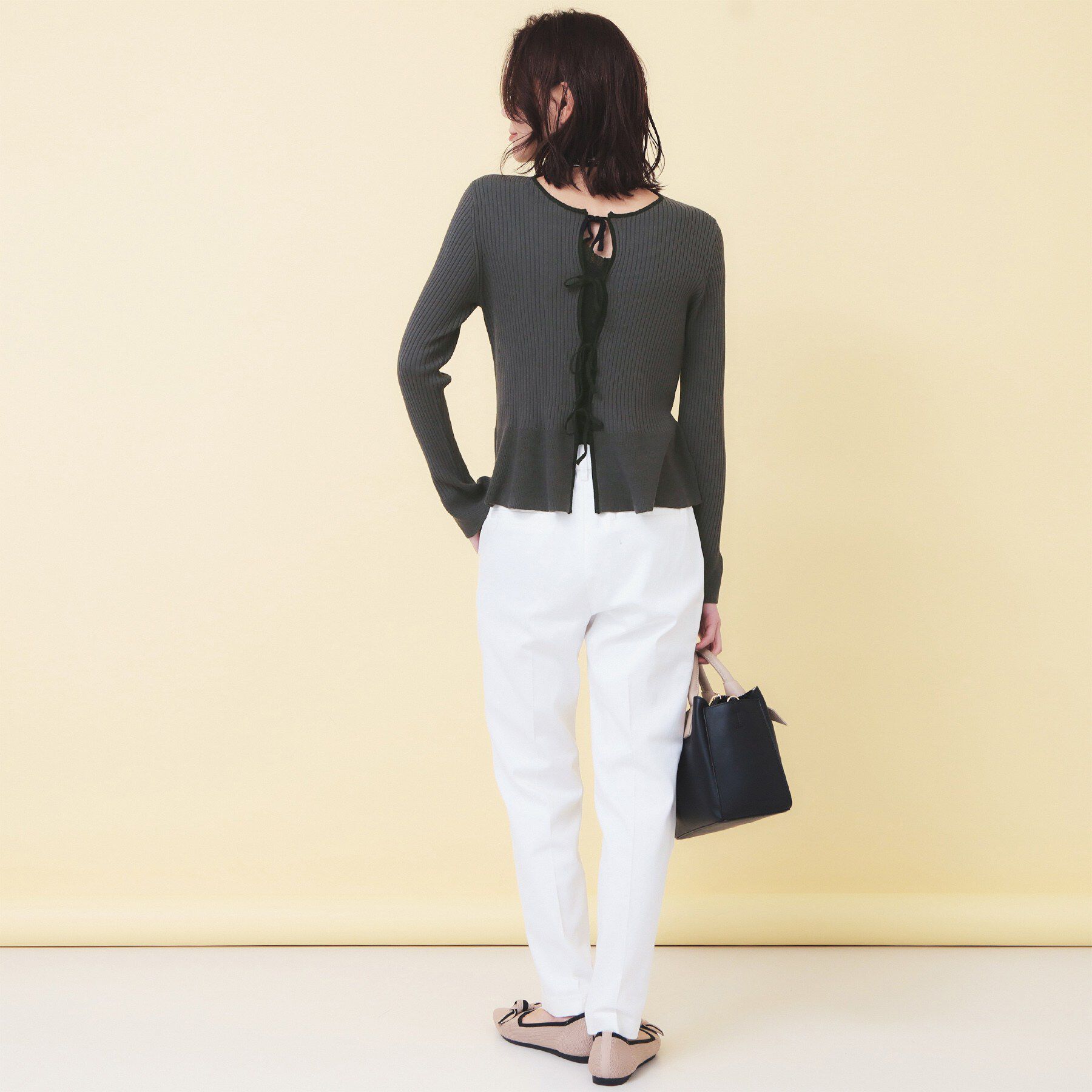 index「前後2wayラメトリムリボンカーディガン【洗濯機OK】」|カーディガン|