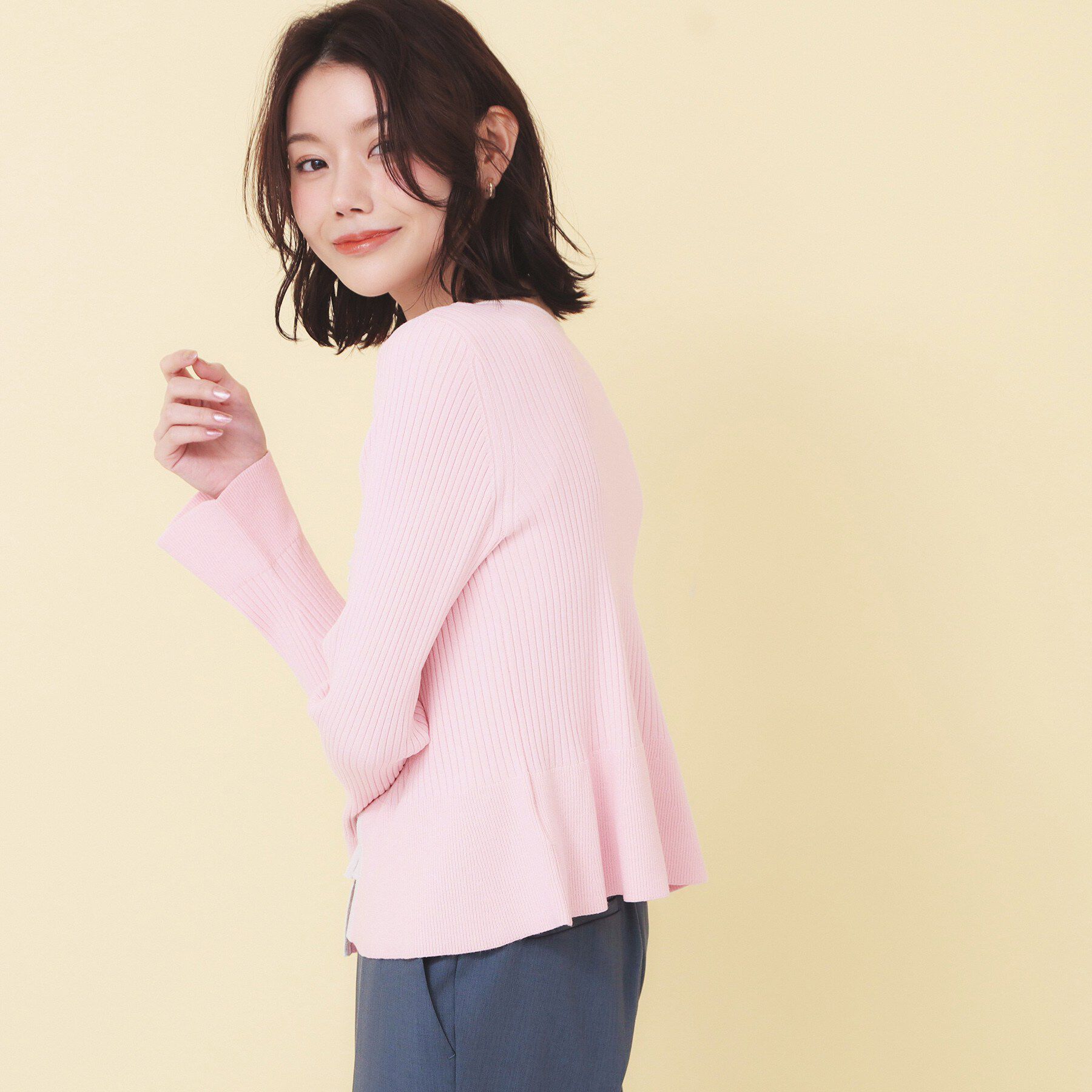 index「前後2wayラメトリムリボンカーディガン【洗濯機OK】」|カーディガン|