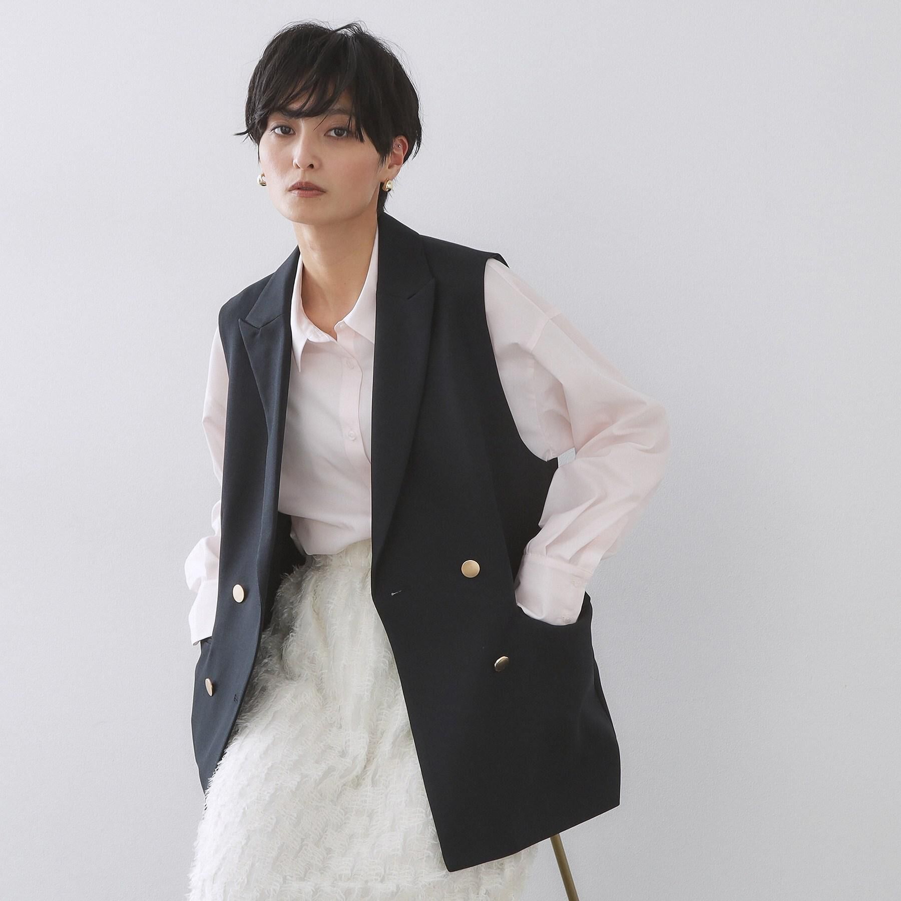 OPAQUE.CLIP「金ボタンダブルブレストテーラードジレ/セットアップ対応【洗える】《S～LL》」|ベスト・ジレ|