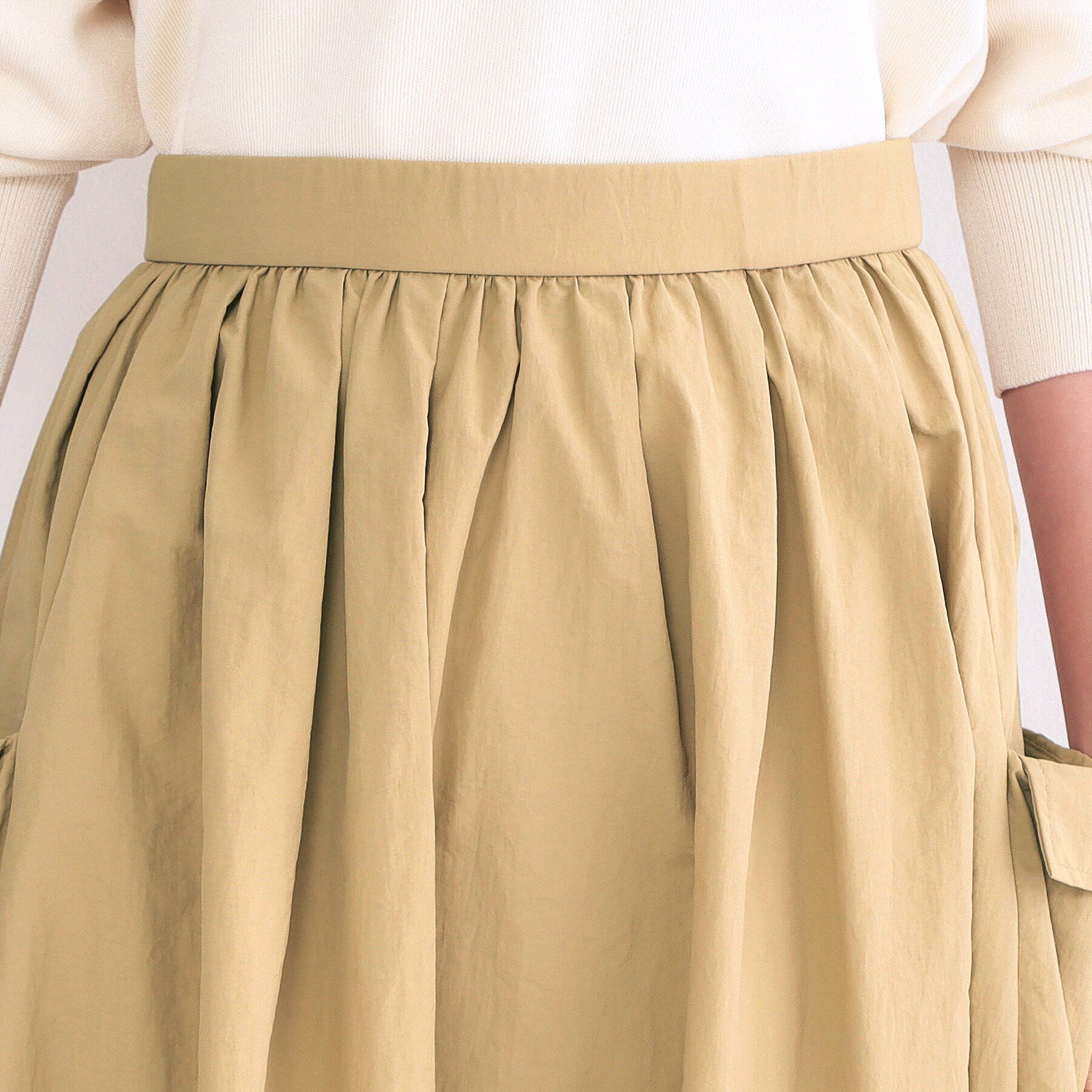 OPAQUE.CLIP「サイドポケットギャザースカート【洗濯機OK】」|スカート|