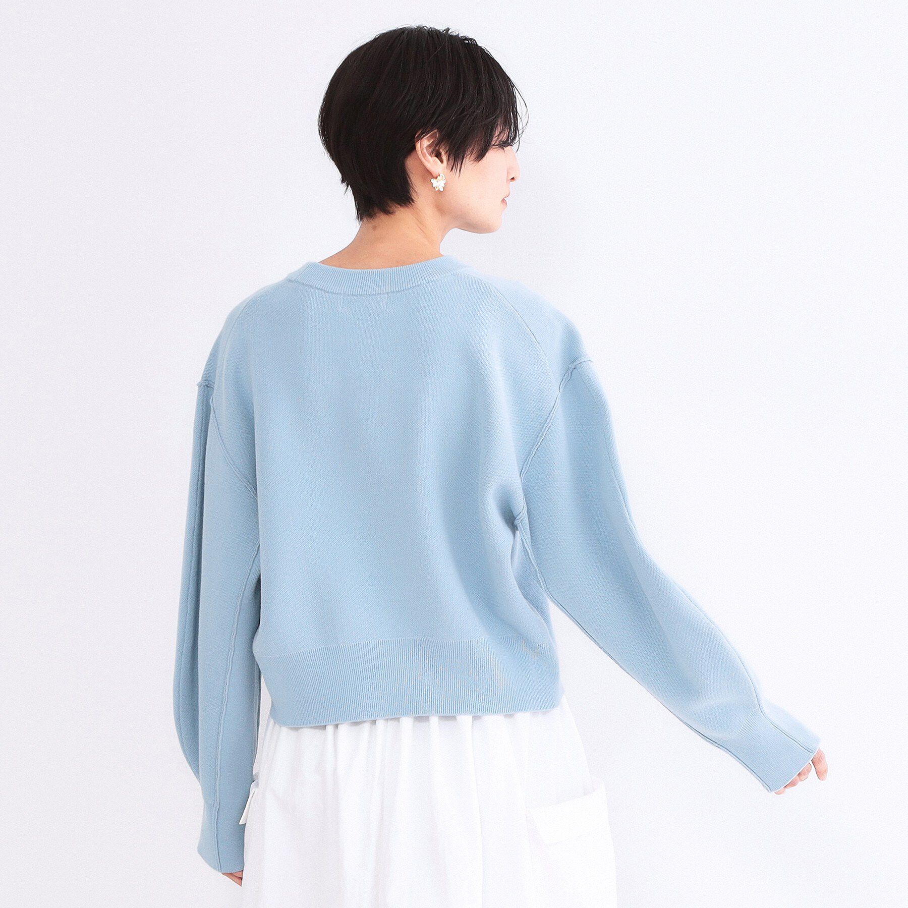 OPAQUE.CLIP「スウェットライクショートニット【洗濯機OK】」|ニット・セーター|