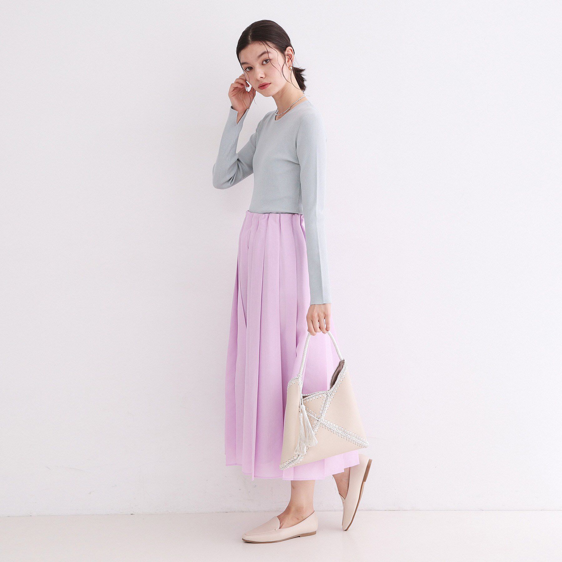 OPAQUE.CLIP「ラメリブニット【洗濯機OK】」|ニット・セーター|